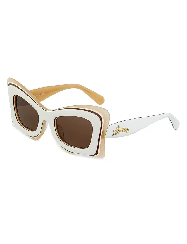 LOEWE Men's  x Paula's Ibiza 50MM Butterfly Sunglasses - Taupe Multi Dark Brown