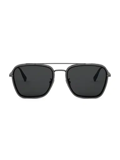 BVLGARI Men's B. ZERO1 55MM Square Sunglasses - Ruthenium Dark Grey Polarized | Thumbnail 2