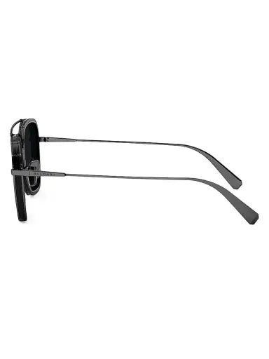 BVLGARI Men's B. ZERO1 55MM Square Sunglasses - Ruthenium Dark Grey Polarized | Thumbnail 3