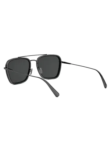 BVLGARI Men's B. ZERO1 55MM Square Sunglasses - Ruthenium Dark Grey Polarized | Thumbnail 4