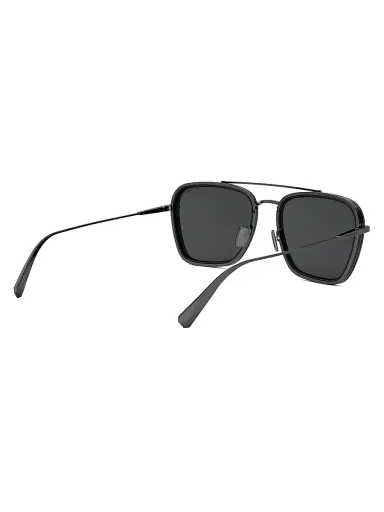 BVLGARI Men's B. ZERO1 55MM Square Sunglasses - Ruthenium Dark Grey Polarized | Thumbnail 6