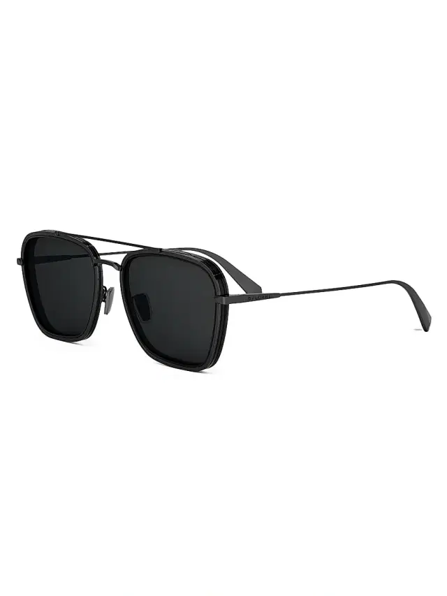 BVLGARI Men's B. ZERO1 55MM Square Sunglasses - Ruthenium Dark Grey Polarized