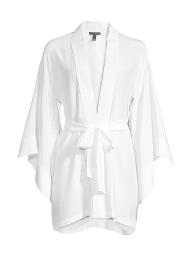 Kiki de Montparnasse Women's Silk Kimono-Inspired Robe - Ivory - Size Medium | Thumbnail 1