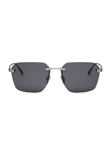 BVLGARI Men's Octo 61MM Rectangular Sunglasses - Palladium Grey Polarized | Thumbnail 2