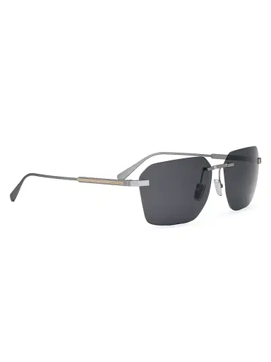 BVLGARI Men's Octo 61MM Rectangular Sunglasses - Palladium Grey Polarized | Thumbnail 8