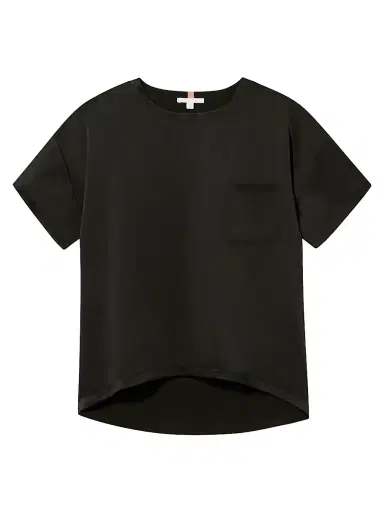 Lunya Women's Washable Silk T-Shirt & Pants Pajamas - Immersed Black - Size XL | Thumbnail 2