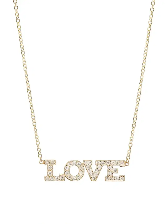 Women's 14K Yellow Gold & Diamond Love Pendant Necklace - Yellow Gold
