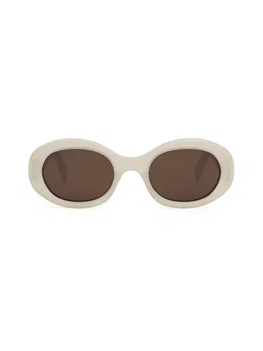 Celine Men's Triomphe 51MM Oval Sunglasses - Ivory Brown | Thumbnail 2