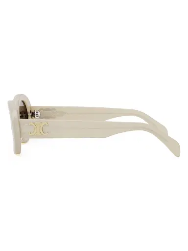 Celine Men's Triomphe 51MM Oval Sunglasses - Ivory Brown | Thumbnail 3