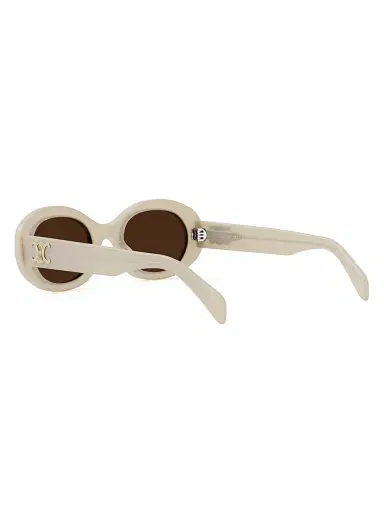 Celine Men's Triomphe 51MM Oval Sunglasses - Ivory Brown | Thumbnail 4