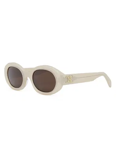 Celine Men's Triomphe 51MM Oval Sunglasses - Ivory Brown | Thumbnail 1