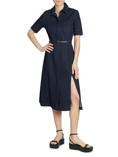 Altuzarra Women's Kieran Denim Midi-Shirtdress | Thumbnail 2 Altuzarra Women's Kieran Denim Midi-Shirtdress | Thumbnail 2