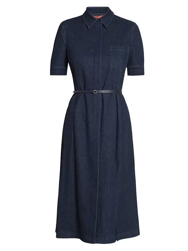 Women's Kieran Denim Midi-Shirtdress - Berry Blue