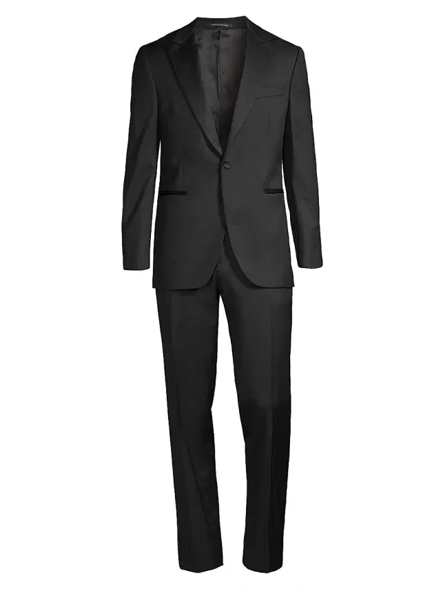 Men's Wool One-Button Tuxedo - Black