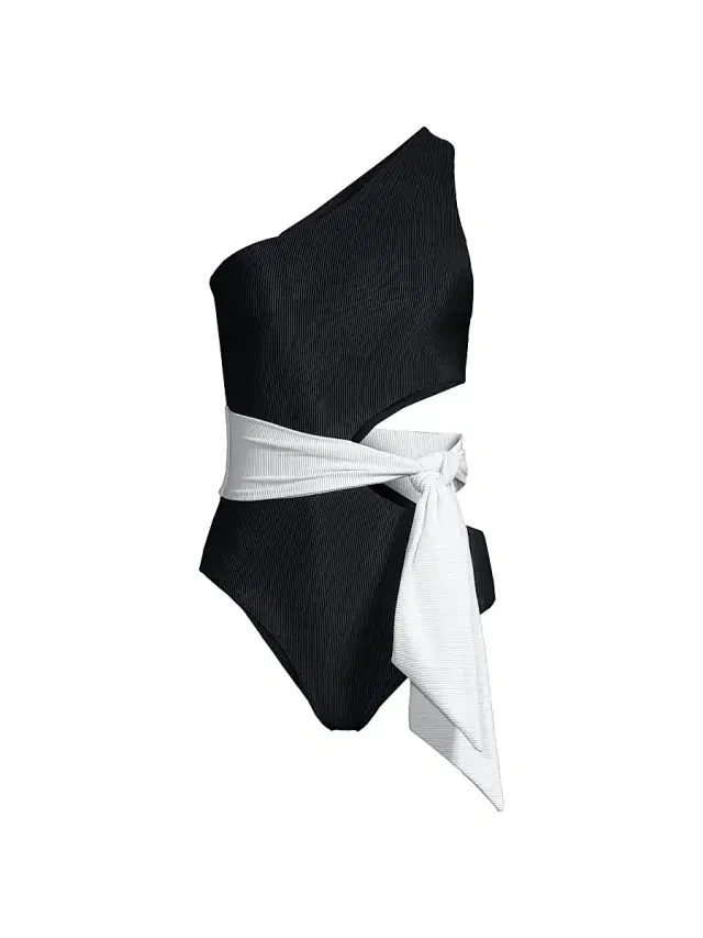 Beach Riot Women's Carlie One-Piece Swimsuit - Black White