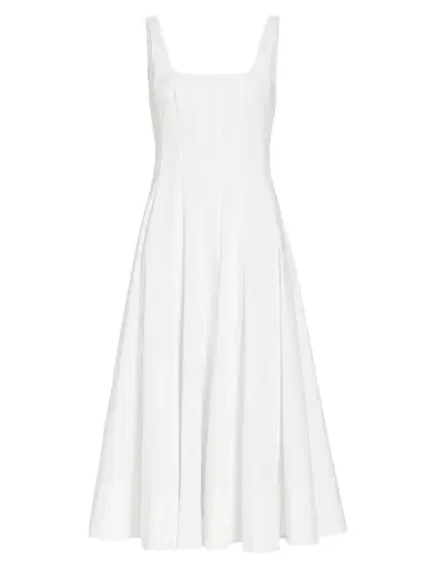 Staud Women's Wells Cotton Poplin A-Line Midi-Dress - White - Size 14 | Thumbnail 1
