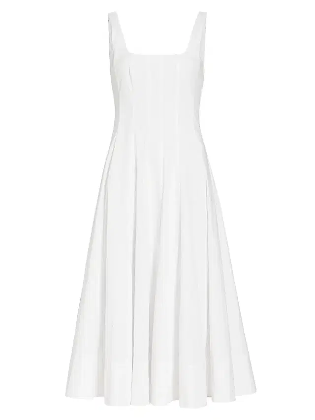 Staud Women's Wells Cotton Poplin A-Line Midi-Dress - White