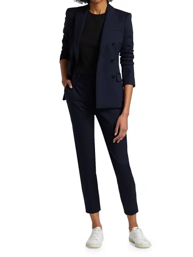 Altuzarra Women's Indiana Double-Breasted Cotton Jacket - Berry Blue - Size 14 | Thumbnail 2