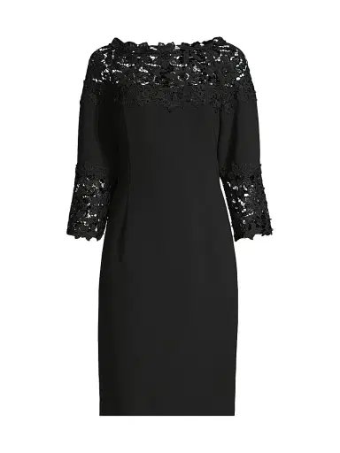 Shani Women's Lace-Trim Crepe Sheath Dress - Black - Size 4 | Thumbnail 1