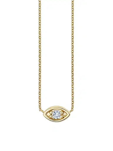 Sydney Evan Women's Marquis Eye 14K Gold & Diamond Necklace - Gold | Thumbnail 1