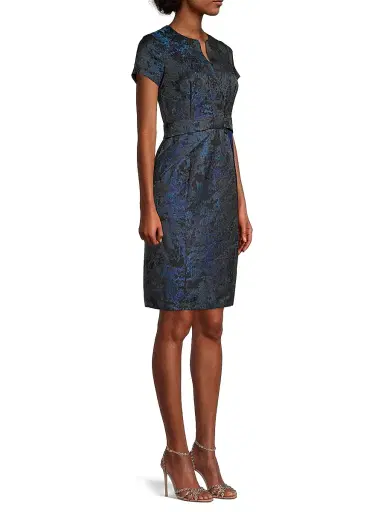 Shani Women's Jacquard Sheath Dress - Blue | Thumbnail 4