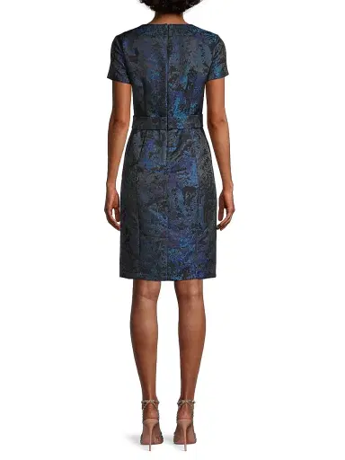 Shani Women's Jacquard Sheath Dress - Blue | Thumbnail 5