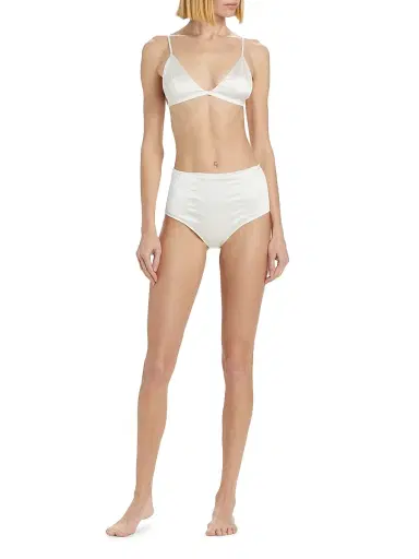 Kiki de Montparnasse Women's Tous Les Jours High-Waist Stretch-Silk Brief - Ivory - Size Large | Thumbnail 2 Kiki de Montparnasse Women's Tous Les Jours High-Waist Stretch-Silk Brief - Ivory - Size Large | Thumbnail 2