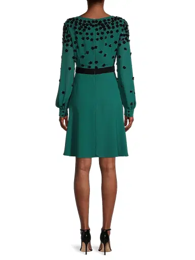 Shani Women's Flocked Velvet Surplice Dress | Thumbnail 5 Shani Women's Flocked Velvet Surplice Dress | Thumbnail 5