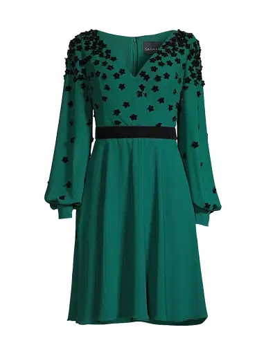 Shani Women's Flocked Velvet Surplice Dress | Thumbnail 1 Shani Women's Flocked Velvet Surplice Dress | Thumbnail 1
