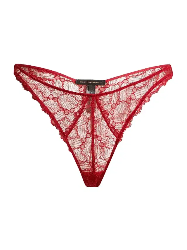 Women's Mon Cheri Sheer Lace Briefs - Red