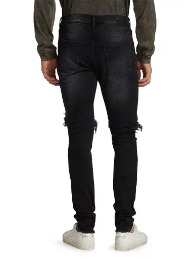 Purple Brand Men's P002 Blowout Knees Distressed Slim-Straight Jeans - Black Blowout - Size 40 | Thumbnail 5 Purple Brand Men's P002 Blowout Knees Distressed Slim-Straight Jeans - Black Blowout - Size 40 | Thumbnail 5