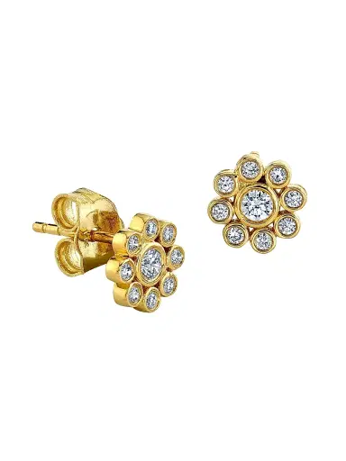 Sydney Evan Women's 14K Yellow Gold & Diamond Flower Single Stud Earring - Gold | Thumbnail 1