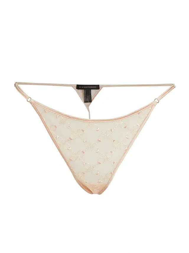 Women's Handcuff Lace G-String - Blush