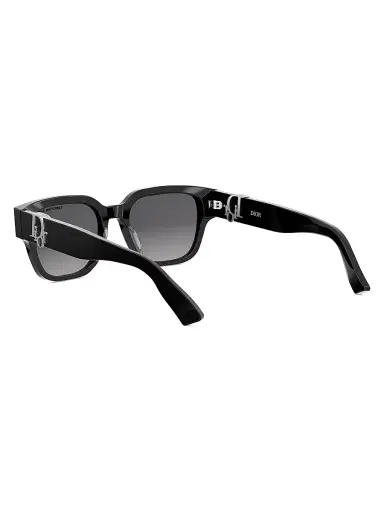 Dior Men's Oblique S1I 53MM Square Sunglasses - Shiny Black Gradient Smoke | Thumbnail 4