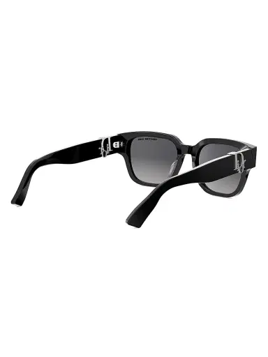 Dior Men's Oblique S1I 53MM Square Sunglasses - Shiny Black Gradient Smoke | Thumbnail 6