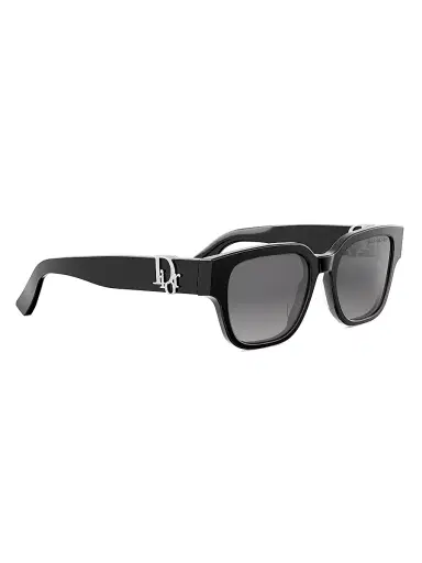 Dior Men's Oblique S1I 53MM Square Sunglasses - Shiny Black Gradient Smoke | Thumbnail 8