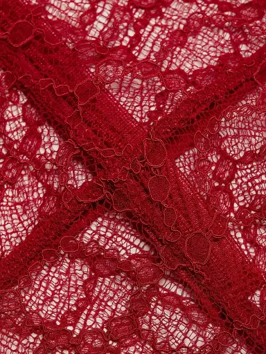 Kiki de Montparnasse Women's Mon Cheri Sheer Lace Bodysuit - Red - Size Large | Thumbnail 6