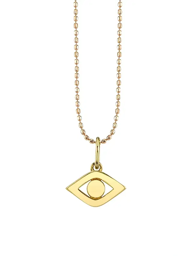 Women's 14K Yellow Gold  Evil Eye Pendant Necklace - Yellow Gold