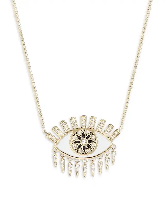Women's 14K Yellow Gold & Diamond  Kaleidoscope Eye Pendant Necklace - Gold