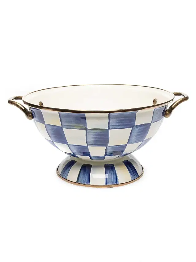 MacKenzie-Childs Checked Almost Everything Bowl - Royal Check Large