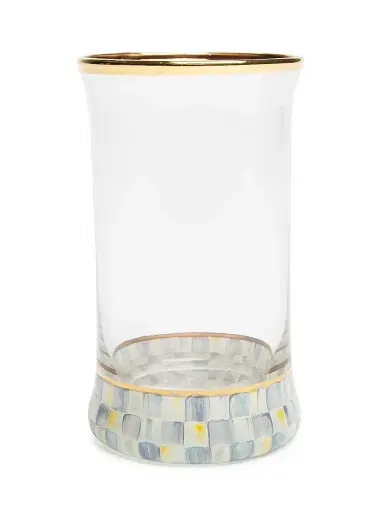 MacKenzie-Childs Sterling Check Highball Glass | Thumbnail 1 MacKenzie-Childs Sterling Check Highball Glass | Thumbnail 1
