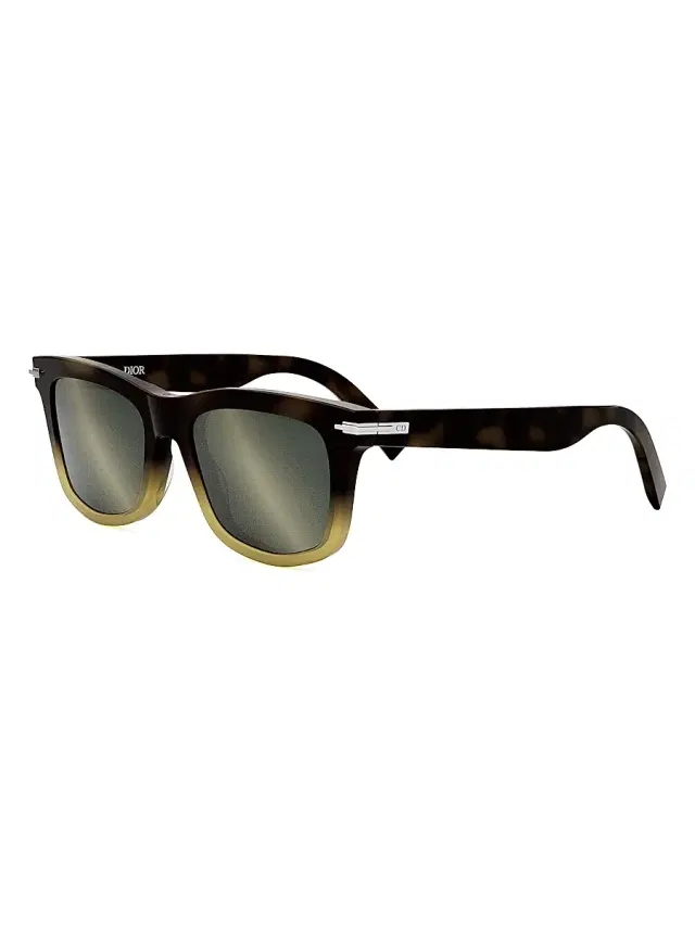 Men's BlackSuit S11I 53MM Geometric Sunglasses - Havana Gradient Smoke Mirror