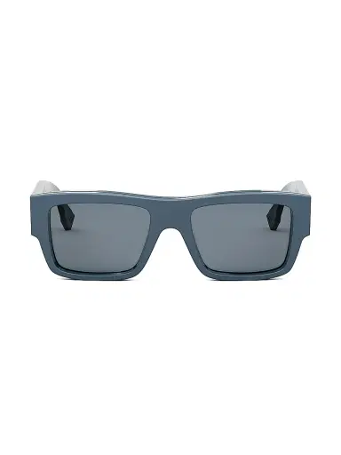 Fendi Men's Signature 53MM Rectangular Sunglasses - Dusty Blue Light Blue | Thumbnail 2