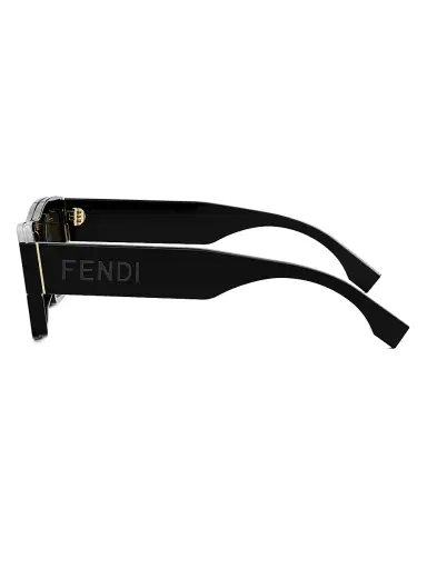 Fendi Men's Signature 53MM Rectangular Sunglasses - Dusty Blue Light Blue | Thumbnail 12