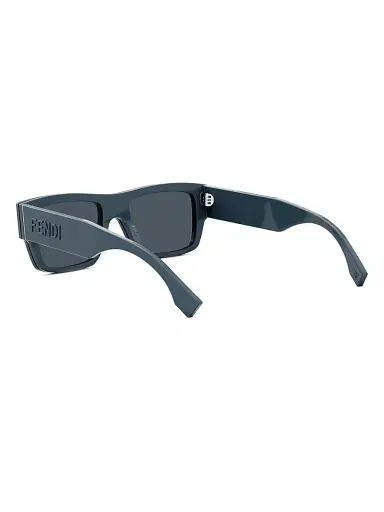 Fendi Men's Signature 53MM Rectangular Sunglasses - Dusty Blue Light Blue | Thumbnail 5