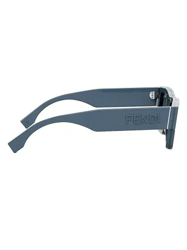Fendi Men's Signature 53MM Rectangular Sunglasses - Dusty Blue Light Blue | Thumbnail 8