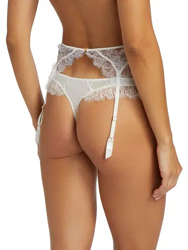 Kiki de Montparnasse Women's Lace Inset Garter Belt - Ivory - Size Large | Thumbnail 4 Kiki de Montparnasse Women's Lace Inset Garter Belt - Ivory - Size Large | Thumbnail 4