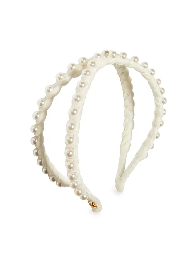 Lele Sadoughi Women's Embellished Velvet Double-Row Headband -
