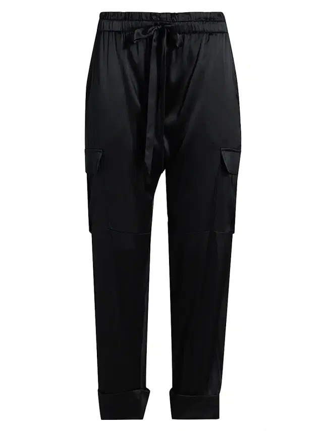 Cami NYC Women's Carmen Silk Charmeuse Cargo Pants - Black