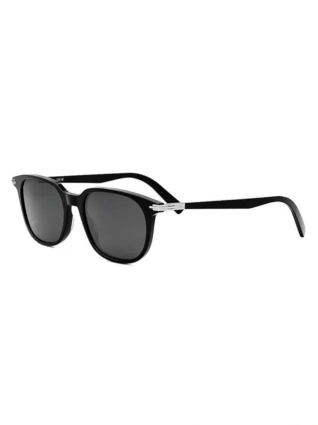 Men's BlackSuit S12I 52MM Oval Sunglasses - Shiny Black Smoke